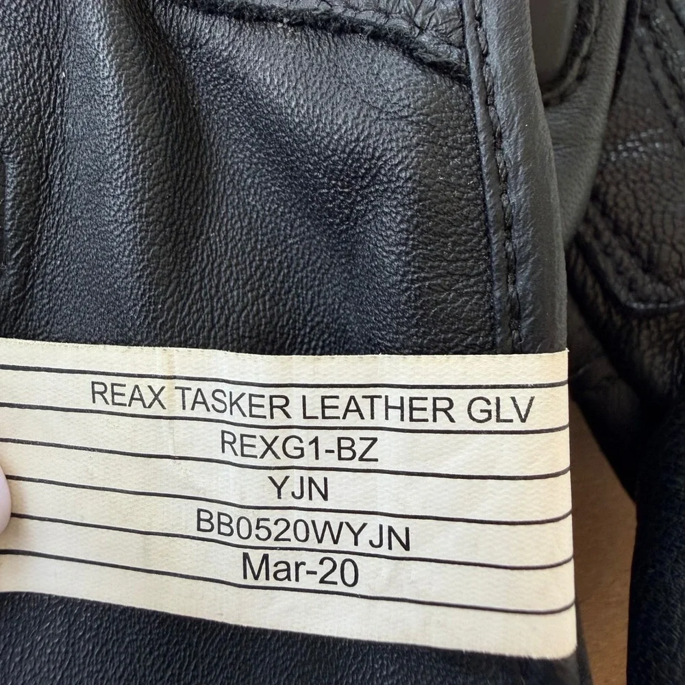 REAX Tasker Leather Motorcycle Gloves Black Goatskin Size 48 Mens Womens